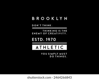 brooklyn, design t-shirt streetwear clothing, vector typography, perfect for modern apparel
