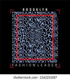 BROOKLYN Designtypografie, Grunge Hintergrund, Vektordesign-Text-Illustration, Schild, T-Shirt-Grafik, Druck.