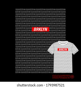 Brooklyn Design typography modern lines, for t shirt print, poster, vector
