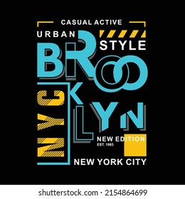 Brooklyn design typography, design for t shirt, sticker, wall muralls, ready to print vector illustration