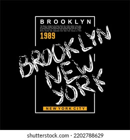 BROOKLYN design typography, vector design text illustration, poster, banner, flyer, postcard , sign, t shirt graphics, print etc
