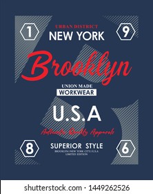 Brooklyn design vector typography USA  varsity for print t shirt
