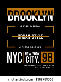 Brooklyn design vector typography varsity for print t shirt - Vector image