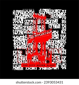 BROOKLYN effect design typography, vector design text illustration, sign, t shirt graphics, print.	