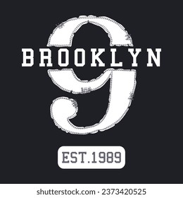 Brooklyn est.1989 lettering abstract, Graphic design print t-shirts fashion, illustration, vector