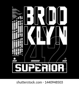 Brooklyn graphic design typography artistic concept,trendy t shirt print,illustration art - vector
