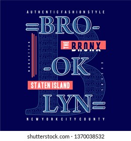 brooklyn graphic element typography design t shirt print