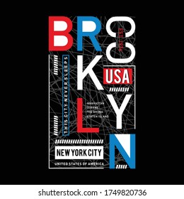 brooklyn graphic element typography design t shirt print