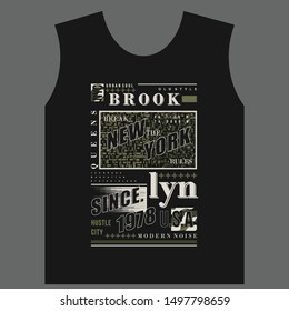 brooklyn graphic flat design t shirt army concept