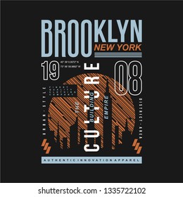 brooklyn graphic typography design vector t shirt for ready print