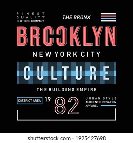 diseño de tipografía gráfica de brooklyn vectorial camiseta para impresión lista