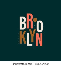 Brooklyn hand lettering. Exclusive typographic logo design. Best for t-shirts, greetings, poster design, media