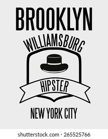 brooklyn hipster graphic design vector art