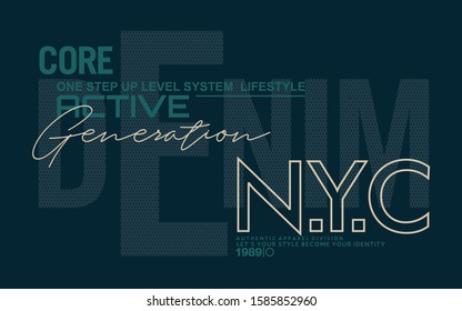 Brooklyn leader sport active generation typography stylish for t-shirt and apparel abstract design. Vector print, poster. Global swatches