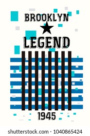 brooklyn legend,t-shirt print poster vector illustration