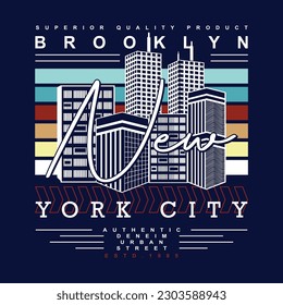 brooklyn lettering typography vector, abstract graphic, illustration, for print t shirt 