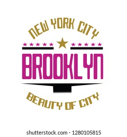 brooklyn logo tee typography graphic illustrtion vector art for print t shirt