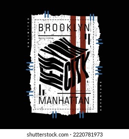 brooklyn, manhattan, new york city, typography abstract background, t-shirt graphics, vectors