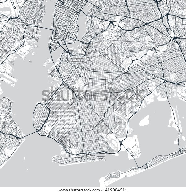 detailed map of brooklyn Brooklyn Map Light Map Brooklyn Borough Stock Vector Royalty Free detailed map of brooklyn