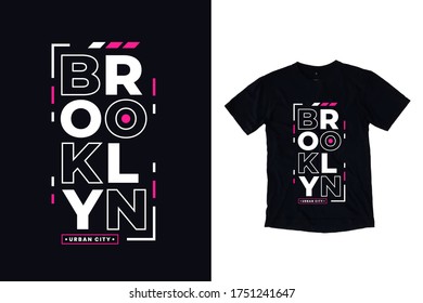 Brooklyn modern lettering quotes t shirt design