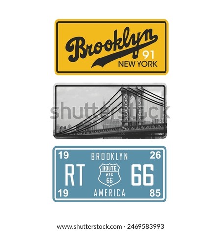 BROOKLYN - Modern and Stylish Typography Design, Vector Print T-Shirt, Graphic Vector Design, Urban Style, Street Wear Fashion Illustration, 