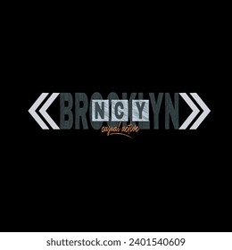 brooklyn modern and stylish typography slogan. Abstract design with the lines style. Vector print tee shirt, typography, poster. Global swatches.