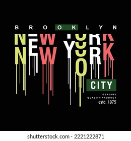 Brooklyn New Tork City Abstract Graphic T Shirt Vector Print Wall Mural And Other Uses