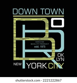 Brooklyn New Tork City Typography Abstract Graphic T Shirt Vector Print Wall Mural And Other Uses