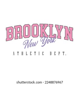 Brooklyn New York athletic dept. lettering,Graphic design print t-shirts fashion sport,vector,poster,card