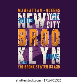 brooklyn new york city abstract graphic design good for t shirt print