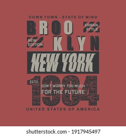 brooklyn new york city abstract graphic t shirt design vector typography for ready print