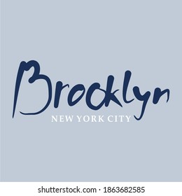 BROOKLYN, CIUDAD DE NUEVA YORK, DISEÑO DE CALIGRAFÍA, VECTOR, GRÁFICOS DE CAMISETAS EN T.