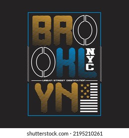 brooklyn new york city design typography vector illustration for print