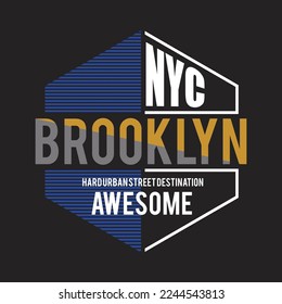 brooklyn new york city design typogaphy vector illustration for print