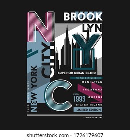brooklyn, new york city graphic design typography vector illustration good for print t shirt