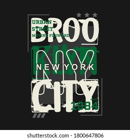 brooklyn new york city graphic t shirt vector typography denim vintage illustration design urban style 