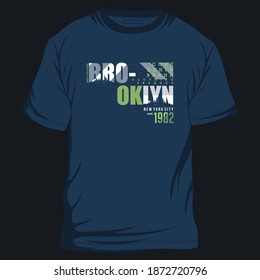 brooklyn new york city graphic t shirt typography vector illustration casual style urban generation for ready print