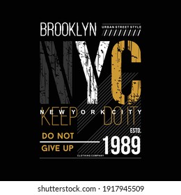 brooklyn new york city graphic t shirt design vector typography for ready print