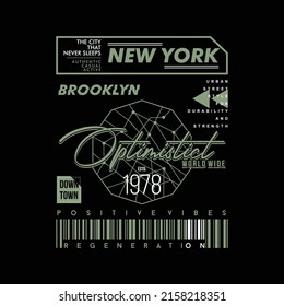 brooklyn new york city graphic typography vector print t shirt