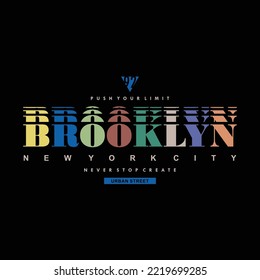 brooklyn, new york city. graphic mens dynamic t-shirt design, poster, typography. vector illustration