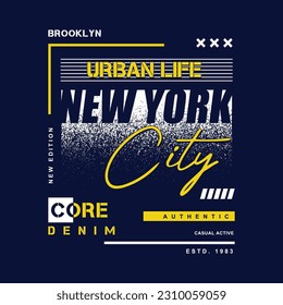 brooklyn new york city, graphic typography vector, t shirt design, illustration, good for casual style 
