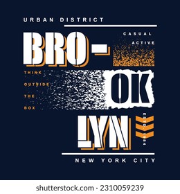 brooklyn new york city, graphic typography vector, t shirt design, illustration, good for casual style 
