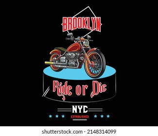 Brooklyn new York city lettering car vector graphic design t shirt