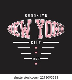 brooklyn new york city slogan illustration