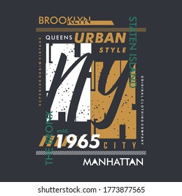 Brooklyn new york city stylish text frame, abstrakter typografischer slogan t shirt style, design vektorgrafik, denim vintage für ready print