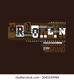 brooklyn, new york city, text frame, graphic t shirt design, typography vector, illustration, casual style