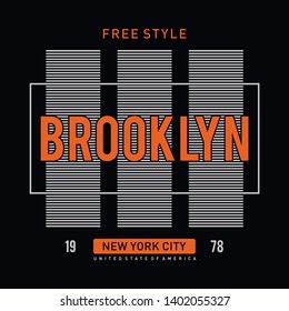 Brooklyn new york city t-shirt design graphic typography vector illustration