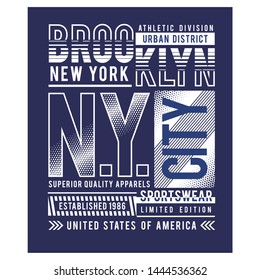 BROOKLYN NEW YORK CITY typography, tee shirt graphics, vectors - Vector