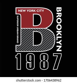 brooklyn new york city typography, vector illustration