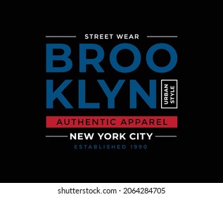 Brooklyn New York City Typography Vector T-shirt Design  